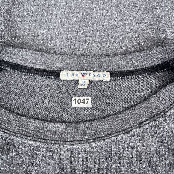 Junk Food "Its A Party In The USA" Graphic Sweatshirt Long Sleeve Gray Women XS - Picture 5 of 9